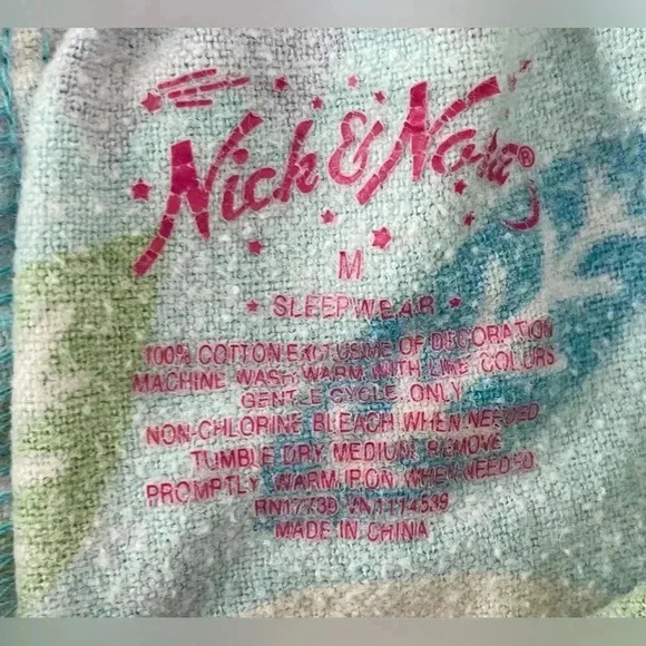 Nick & Nora Pajama Pants Fair Isle Blue Flannel Owl Print Bottoms ; size M - Picture 3 of 4